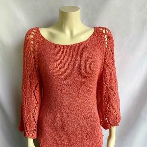 Erin Matthews Coral 3/4 Sleeve Sweater